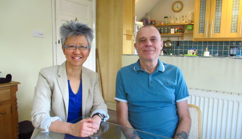 Yang-May Ooi (L) with Stevie Henden (R) - South London Voices podcast