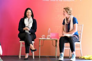 Mishal Husain and Bee Rowlatt at Asia House - photo by Yang-May Ooi, Tiger Spirit Photography